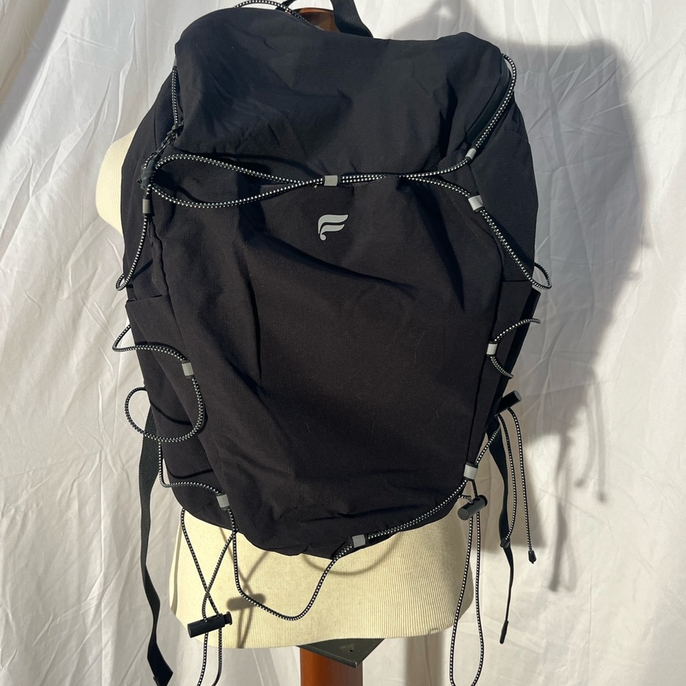 Fabletics Black Backpack with Rope Detailing